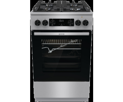 Kuchenka gazowo-elektryczna GORENJE GK5C65XV AirFry, Czyszczenie Parowe, MultiAir, GentleClose, Żeliwne Ruszty, 50cm